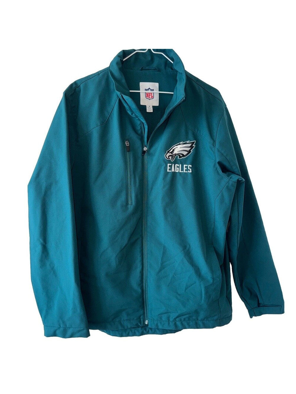 Preppy Mens Philadelphia Eagles Collared Lightweight Coat Jacket M GIII Fleece